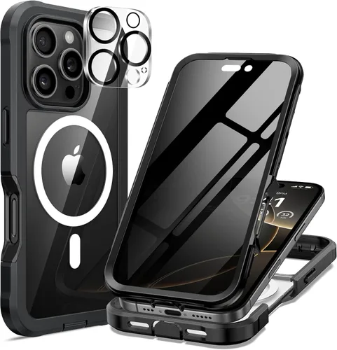 Miniatura 49 de seacosmo para iPhone Air Funda, Carcasa Completa con Protector de Privacidad de Vidrio Templado 9H Integrado y Protector de Lente de Cámara