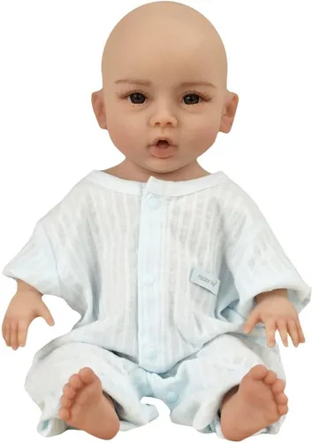 SUAISKR Muñeca realista de bebé Reborn de 18 pulgadas, linda muñeca de silicona hecha a mano realista de silicona para niño pequeño, cuerpo completo