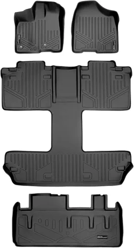 Miniatura 24 de SMARTLINER Alfombrilla de suelo para maletero de carga para todo tipo de clima, detrás de la segunda fila para Toyota Sienna 2011-2012