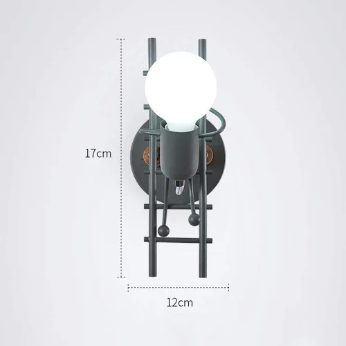 Miniatura 7 de Mengjay Humanoid - Lámpara de pared creativa para interiores, lámpara de pared moderna Art Deco Hierro E26 Base para dormitorio, habitación