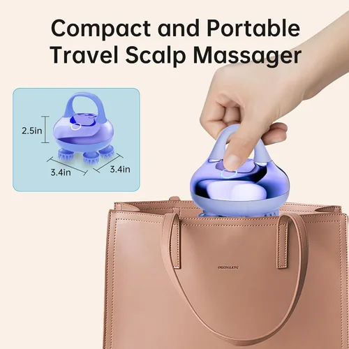 Miniatura 8 de COMFIER Masajeador de Cuero Cabelludo Inalámbrico para Crecimiento Capilar con 3 Modos de Amasado, Masaje de Cabeza Impermeable con 8 Garras