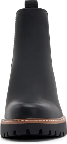 Miniatura 9 de vodvob Botas de tobillo para mujer, botines de tacón de cuña elásticos con plataforma Chelsea sin cordones y suela de lengüeta