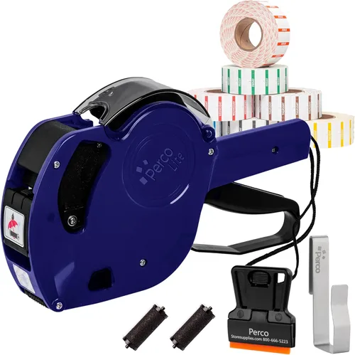 Miniatura 8 de Kit de pistola de fecha Perco Lite de 1 línea - Incluye 2 rollos blancos, 4 rollos de Best by Labels, 2 rodillos de tinta - 1 rollo de tinta