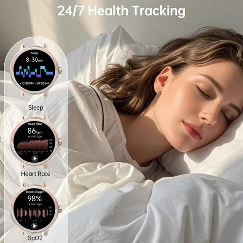 Miniatura 4 de Reloj inteligente para hombres y mujeres (respuesta/hacer llamadas), reloj inteligente con voz AI integrada, rastreador de fitness HD de 1.27