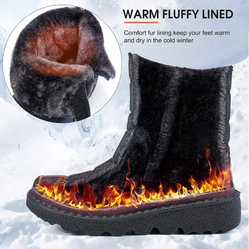 Miniatura 2 de Ablanczoom Womens Winter Snow Boots With Warm Fur Lining Comfortable Non Slip Ankle Booties Outdoor Waterproof Walking Boots for Women