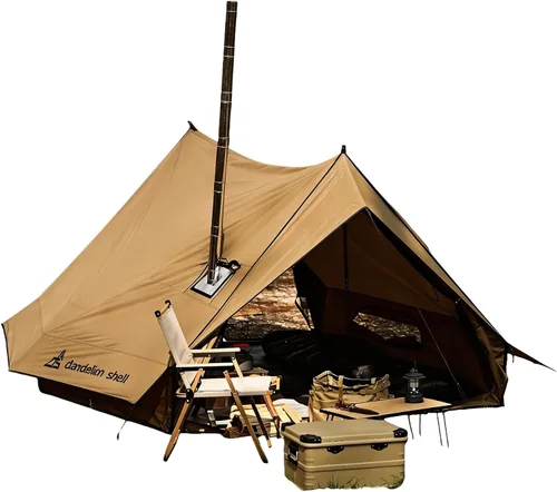 Miniatura 7 de Hot Tent with Stove Jack – 4 Season Waterproof & Windproof Shelter for 1–6 People, Lightweight for Camping, Hiking, Hunting & Fishing