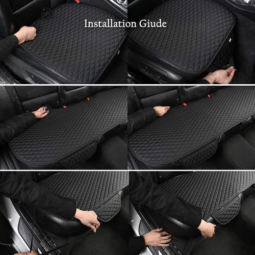 Miniatura 7 de West Llama Fundas Protectoras Inferiores de Cuero PU para Asientos de Automóvil Incluyen 1 Par de Almohadillas Protectoras de Asiento Delantero