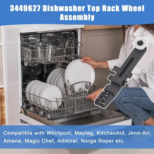 Miniatura 4 de W10571738 Ajustador de rejilla superior para lavavajillas y conjunto de rueda para reemplazo Whirlpool WPW10571738 (paquete de 4)