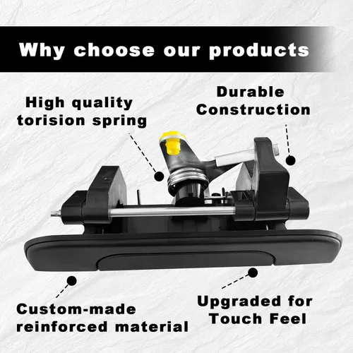 Miniatura 6 de Manija texturizada para puerta trasera negra para puerta trasera, compatible con camioneta Toyota Tacoma 1995, 1996, 1997, 1998, 1999, 2000, 2001