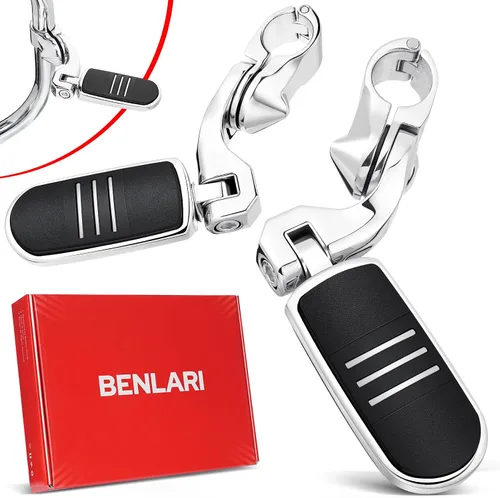 Miniatura 7 de Benlari Estriberas de Carretera, Estriberas Ajustables de Acero Inoxidable 304 de 1.25" Compatibles con Harley Touring Street Glide Softail Dyna