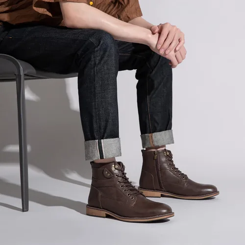 Miniatura 7 de Vostey Men's Motorcycle Boots Business Waterproof Ankle Boots Casual Oxford Boots for Men