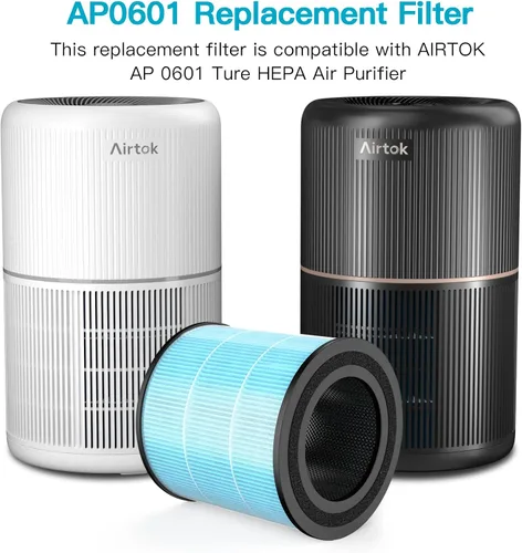 Miniatura 7 de AIRTOK Filtros de repuesto para purificador de aire AP0601, filtro HEPA de alta eficiencia 4 en 1 (paquete de 2)