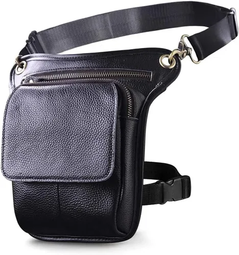 Miniatura 7 de Riñonera de cuero para hombres y mujeres, cinturón multiusos para motocicleta, bicicleta, deportes al aire libre, táctica, ciclismo, equitación