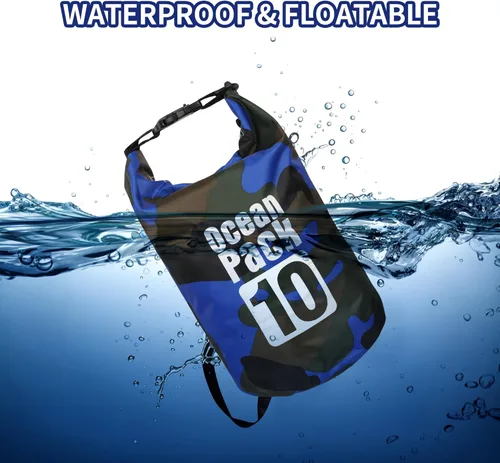 Miniatura 5 de Dry Bag impermeable para mujeres y hombres, 20L enrollada, ligera, bolsa de almacenamiento en seco con funda para teléfono para viajes, natación