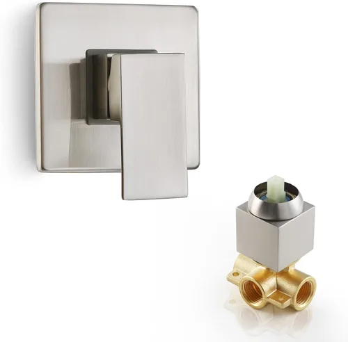 Miniatura 12 de SKOWLL Kit de válvula de ducha para montaje en pared, kit de válvula mezcladora de ducha de cuerpo de latón, kit de válvulas de control de un solo