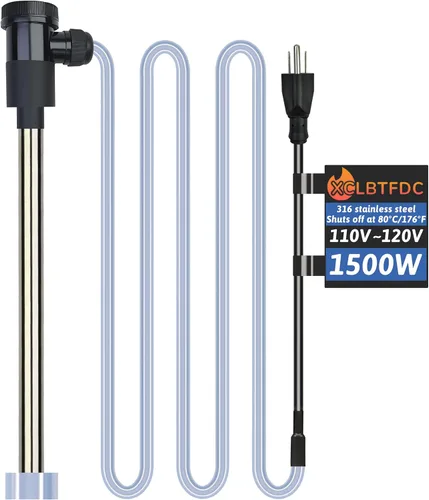 Calentador de agua sumergible de 1500 W, calentador de agua eléctrico portátil para piscina y bañera de hidromasaje con control de temperatura,