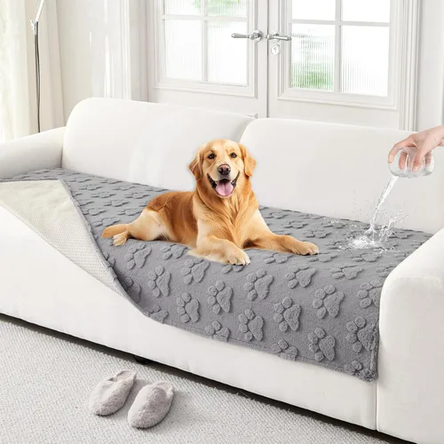 Miniatura 8 de Funda de sofá impermeable para perros, funda antideslizante para sofá seccional, gruesa, suave, lavable, para sofá de 3 cojines, apta para mascotas