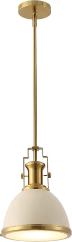 Miniatura 7 de JONATHAN Y JYL9536C - Lámpara colgante de cúpula industrial moderna de 13 pulgadas, lámpara colgante de granja en blanco y cromo, iluminación