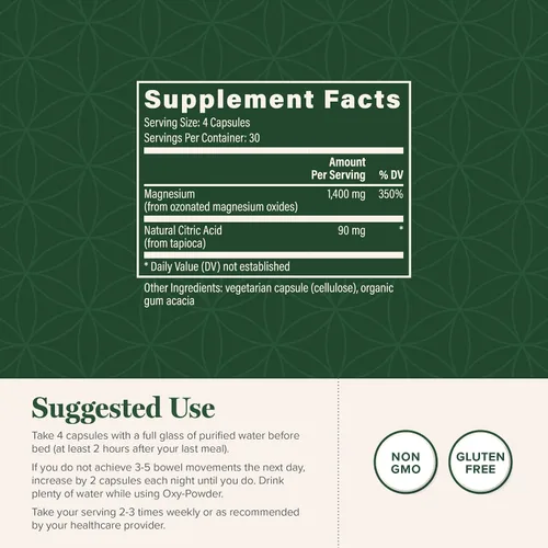 Miniatura 3 de Global Healing Center Oxy-Powder Limpiador de colon seguro y natural a base de oxígeno y alivio del estreñimiento ocasional (120 cápsulas)