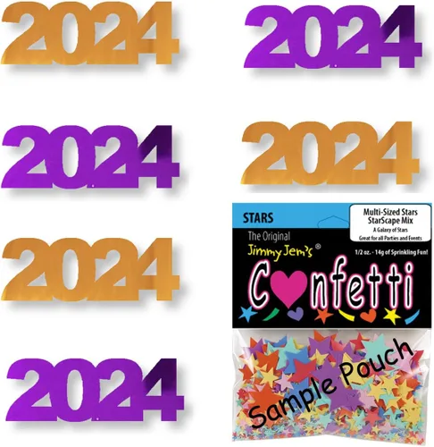 Miniatura 18 de Confetti Year 2024 Negro, Azul Royal Combo - 2 bolsas de media onza (1 oz)