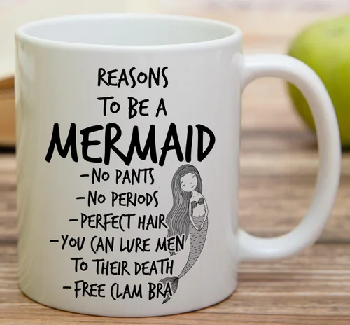 Miniatura 3 de Retreez Taza divertida – Reasons to be Mermaid - Tazas de café de cerámica de 11 onzas – Divertido, sarcasmo, sarcástico, motivacional, regalos