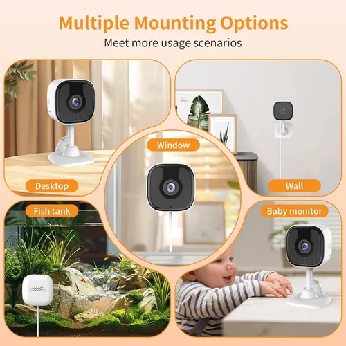 Miniatura 9 de Cámara de ventana de 3 MP 2K, cámara WiFi de 2.4 GHz y 5 GHz para interiores y exteriores, para seguridad en el hogar con visión nocturna a