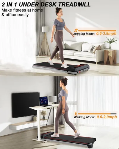 Miniatura 4 de Cinta de correr 3 en 1, almohadilla portátil para caminar debajo del escritorio con inclinación para el hogar/oficina, control remoto, pantalla LED