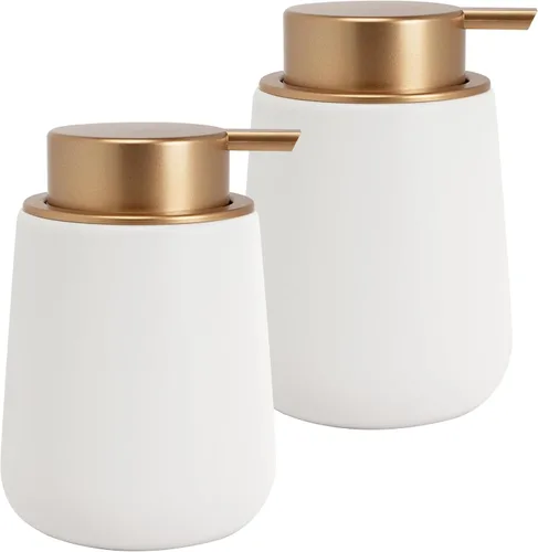 Miniatura 12 de Dispensador de jabón líquido de cerámica con bomba fácil de prensar, dispensador de líquido de mano para champú, baño, cocina, 12 onzas, 2