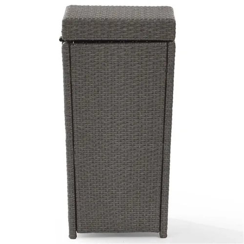 Miniatura 5 de Pemberly Row Cubo de basura de mimbre para patio en gris desgastado Gris envejecido