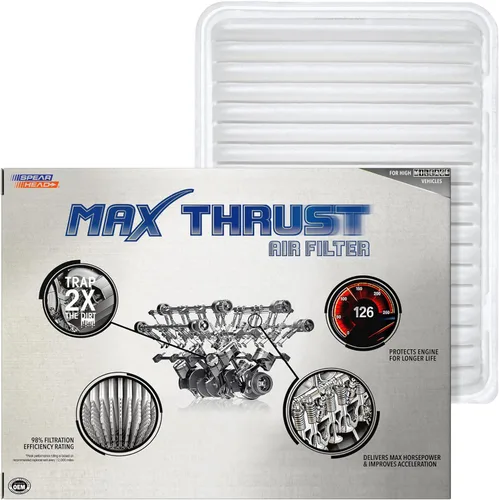 Miniatura 52 de Filtro de aire de motor Spearhead MPG Defense Max Thrust para vehículos de todo kilometraje, se adapta como el OEM, restaura MPG y aceleración