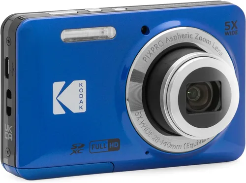 Miniatura 2 de Kodak PIXPRO - Cámara digital FZ55, paquete azul con tarjeta de memoria Lexar de 32 GB de alto rendimiento 800x UHS-I SDHC + funda de cámara Deco