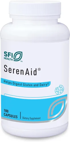 SFI Health Klaire Labs SerenAid - Suplemento vegetariano de enzimas multidigestivas con actividad DPP-IV y lactasa, mezcla de enzimas para apoyar la