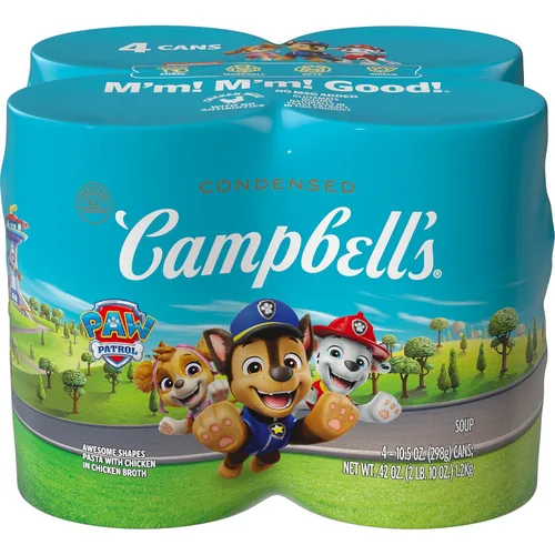 Miniatura 22 de Sopa condensada Campbell’s para niños, pasta Paw Patrol de formas impresionantes con pollo en caldo de pollo, lata de 10.5 onzas (paquete de 12)