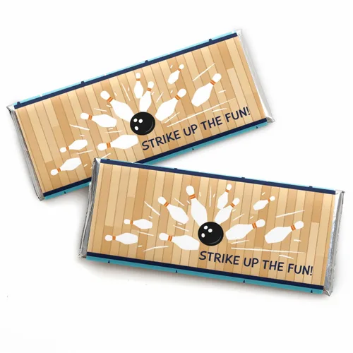 Big Dot of Happiness Strike Up the Fun - Bolos - Envoltura de barra de caramelo para baby shower o fiesta de cumpleaños - Juego de 24