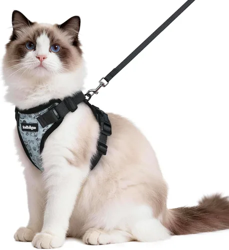 Miniatura 66 de rabbitgoo Juego de arnés y correa para gatos, arnés a prueba de escapes para paseos seguros al aire libre, chaleco suave transpirable ajustable