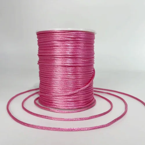 Miniatura 10 de 2 mm 330 Pies de Cordón de Nylon Satinado para Hacer Joyería, Pulseras, Collares, Hilo para Enhebrar, Rattail, Macramé, Kumihimo, Nudo Chino
