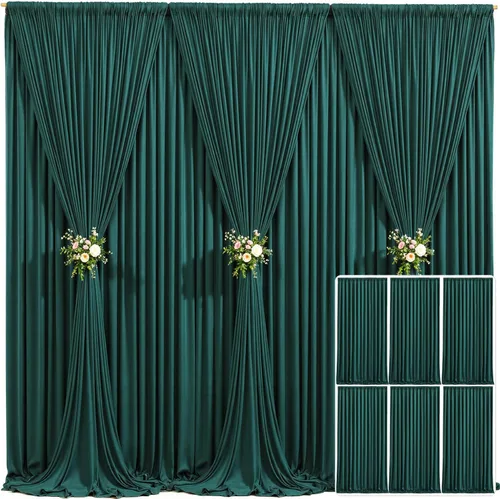 Miniatura 71 de Cortina de fondo beige de 10x10 para bodas y fiestas, cortina de fondo beige sin arrugas para fotos, cortinas de fondo para decoración de baby Gris