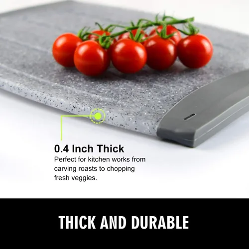 Miniatura 3 de Tabla de cortar de plástico extragrande, tabla de cortar antideslizante de 16 pulgadas para carne, tabla de cortar de cocina más gruesa, diseño Gris