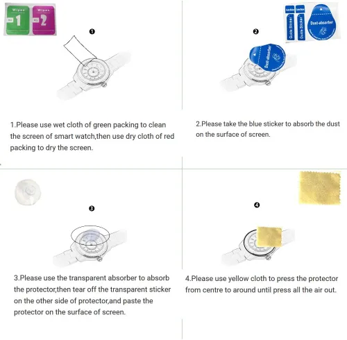 Miniatura 3 de Protector de pantalla para reloj inteligente canmixs con 4PCS en un paquete, 33MM, transparente
