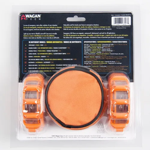 Miniatura 3 de WAGAN Fred Disco de luces LED parpadeantes para emergencia en carretera, paquete de de 3, Rojo