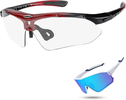 ROCKBROS Gafas de sol polarizadas para hombres y mujeres, protección UV con lentes de sol fotocromáticos para correr para hombre
