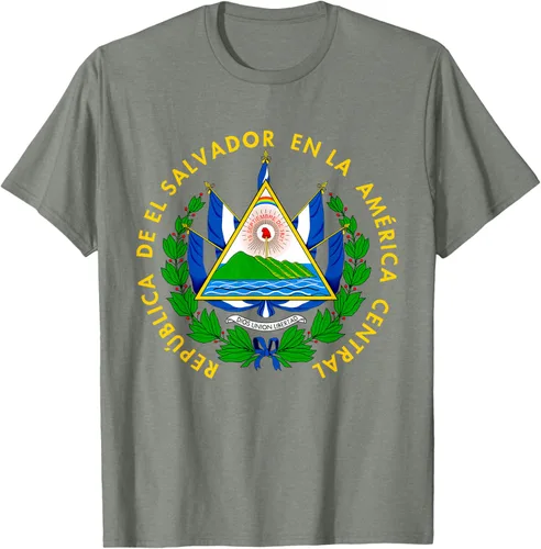 Miniatura 32 de Camiseta con diseño de emblema de la bandera de El Salvador