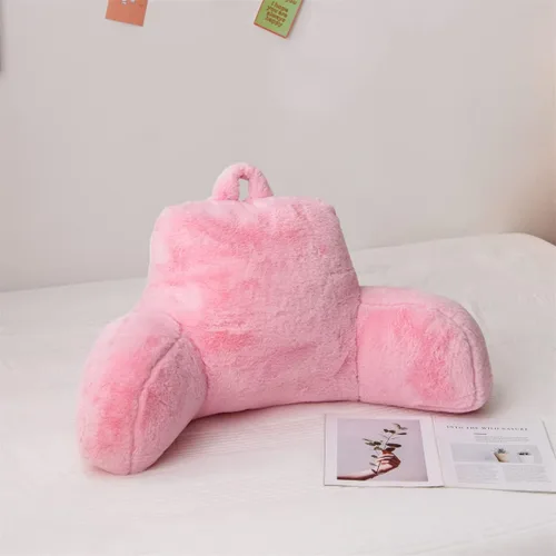 Miniatura 19 de Holawakaka Almohada Grande de Descanso para Cama de Piel Sintética con Brazos, Almohadas de Lectura de Piel de Conejo Perfectas para Adultos