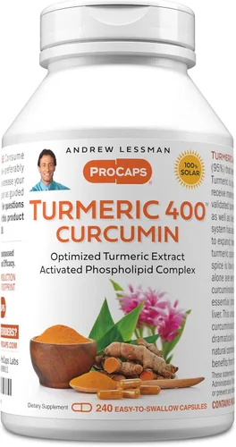 Miniatura 9 de ANDREW LESSMAN Cúrcuma 400 mg - 60 cápsulas - 95% curcuminoides como complejo fosfolípido para beneficios óptimos y absorción, extracto
