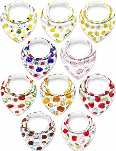 Miniatura 31 de KiddyStar Organic Cotton Baby Drool Bibs Soft, Adjustable, Absorbent, Unisex Teething Bandana Bibs for Babies Clásico 1