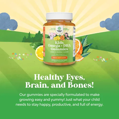 Miniatura 2 de Gomitas de DHA Omega 3 para Niños - Ácidos Grasos Omega 3 6 9 para el Cerebro, Fortaleza Inmunológica y Visión - DHA Nutricional para Niños para un