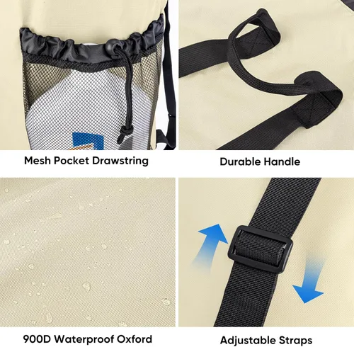 Miniatura 4 de BALEINE Mochila Bolsa de Lavandería de 120L, Tela Oxford 900D Bolsas Grandes de Lavandería de Viaje con Correas para el Hombro y 2 Bolsillos
