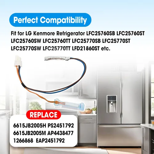 Miniatura 2 de La asamblea del sensor de temperatura de descongelación del refrigerador reemplaza 6615JB2005H 1266868 6615JB2005M AP4438477 PS2451792 EAP2451792
