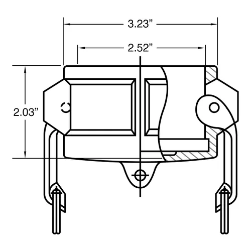Miniatura 2 de Gloxco Montaje de leva y ranura, aluminio, tipo DC, tapón antipolvo de 2.0 in (CAM-20-DC-AL)