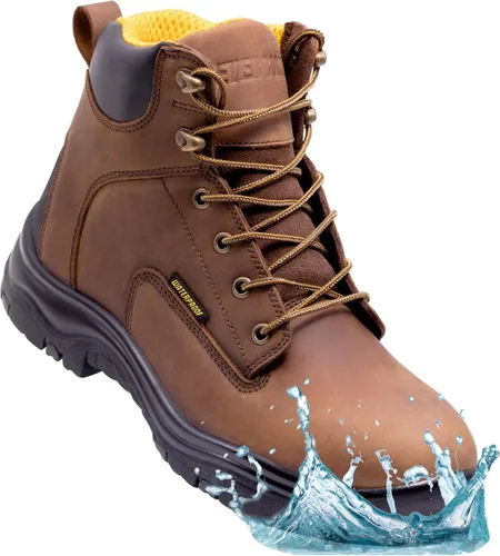 Miniatura 6 de EVER BOOTS ULTRA DRY Botas de trabajo de senderismo impermeables para hombre, zapatos ligeros de cuero de utilidad, botas tácticas militares al aire